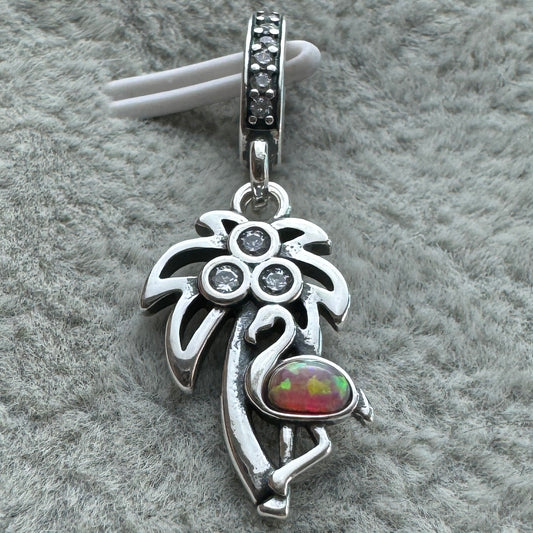 Charm Colgante Doble Palmera Y Flamenco Miami