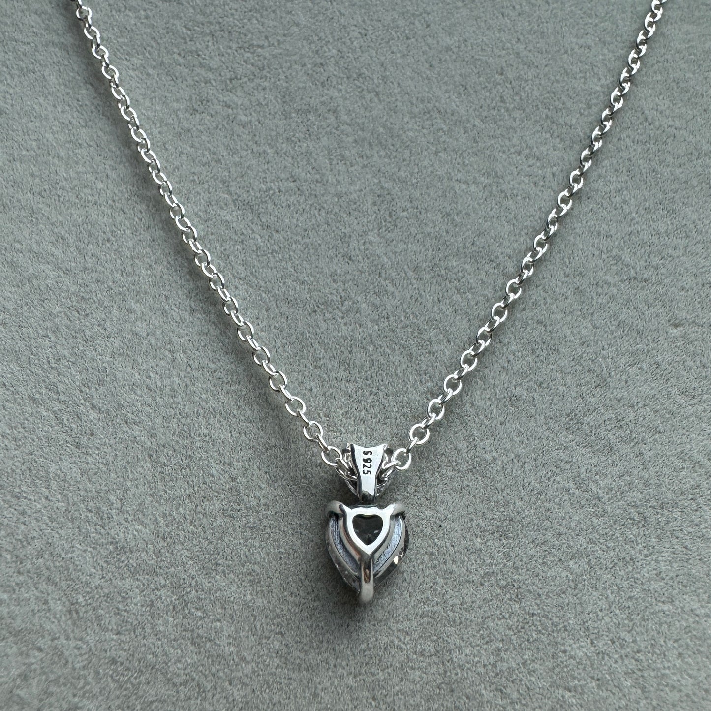 Collar Dos Corazones Brillantes 45 cm (Ajustable A 41 cm)