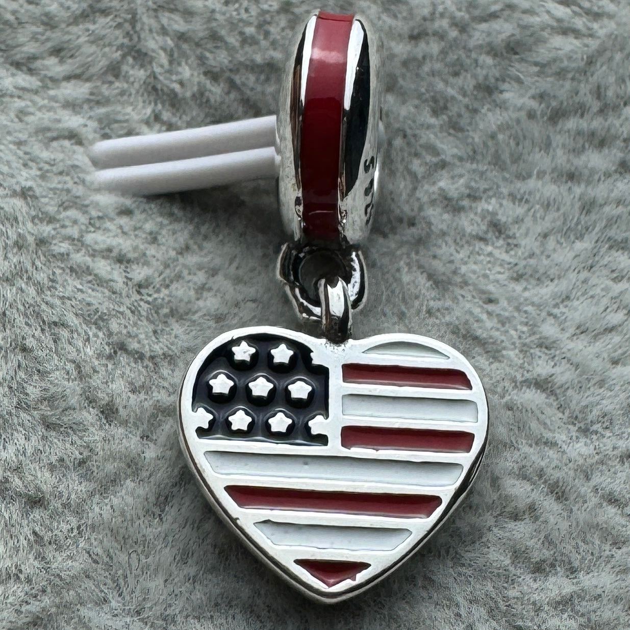 Charm Colgante Corazón Bandera De Estados Unidos
