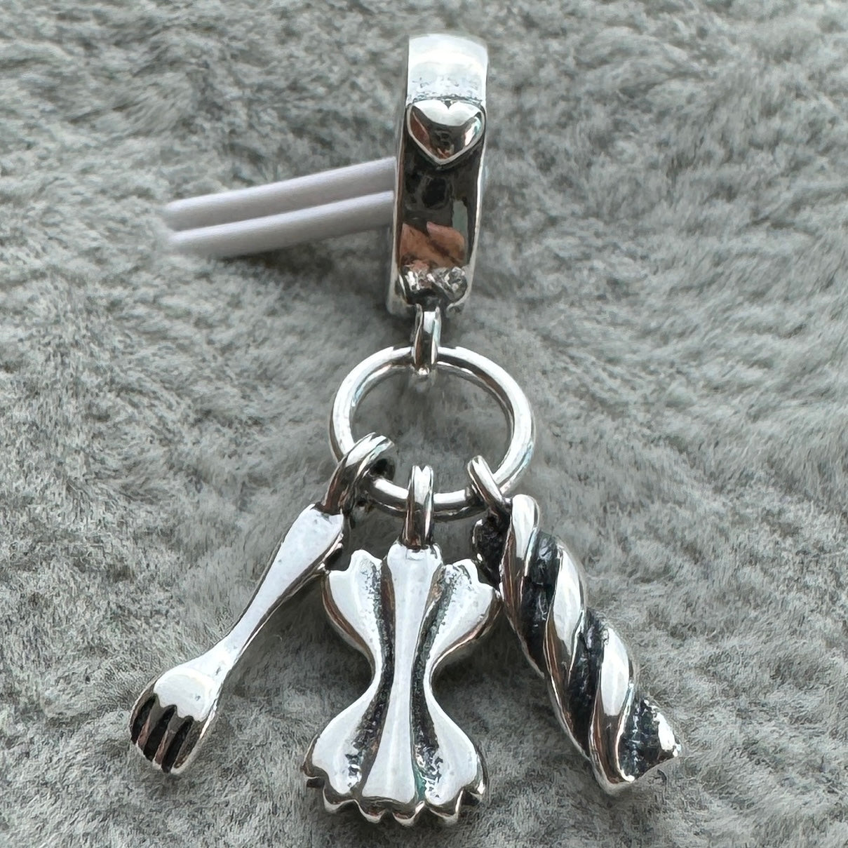 Charm Colgante Triple Pasta Y Tenedor