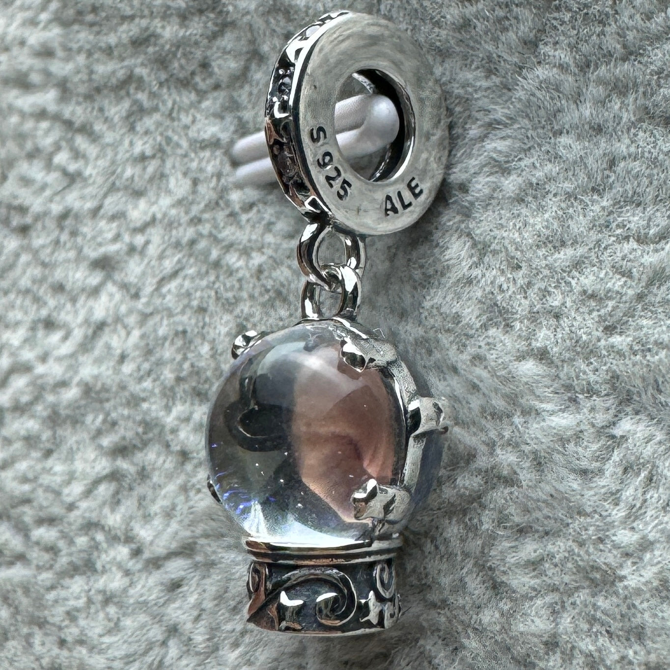 Charm Colgante Copo De Nieve Brillante De Cristal De Murano