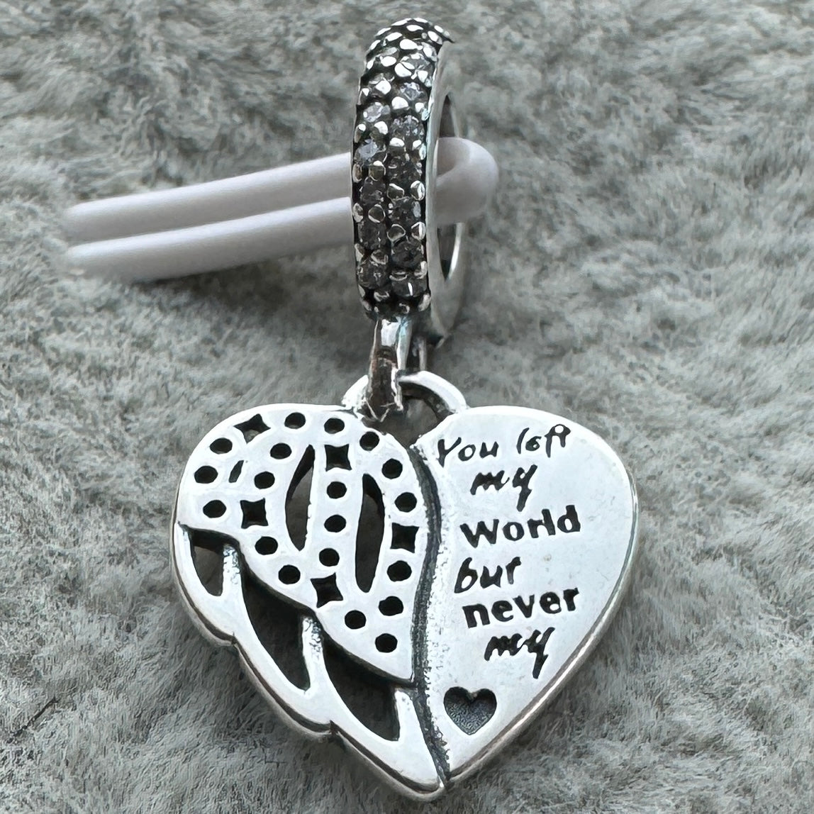 Charm Colgante Corazón Alas De Ángel