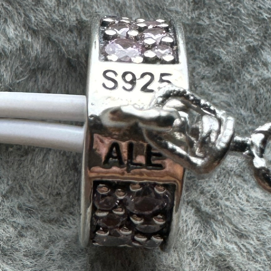 Cadena De Seguridad Corazones Rosas Brillantes