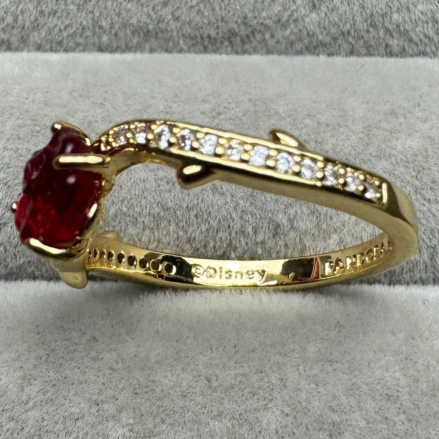 Anillo Rosa Encantada La Bella Y La Bestia Disney