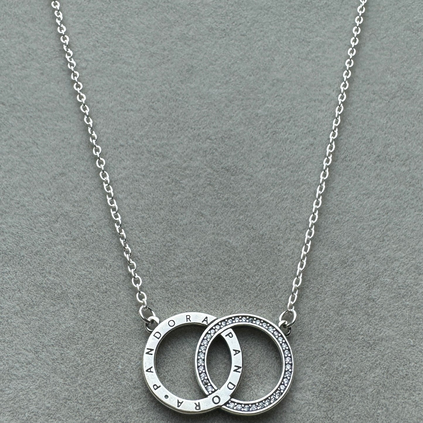 Collar Doble Círculo Brillante 50 cm (Ajustable A 47.5 y 45 cm)