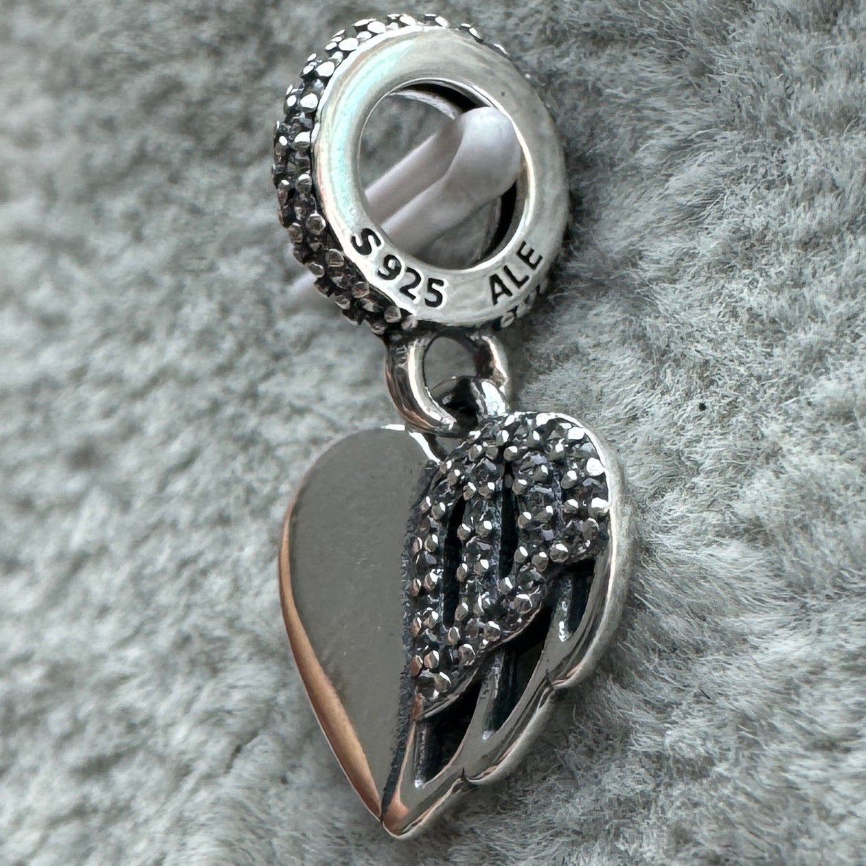 Charm Colgante Corazón Alas De Ángel