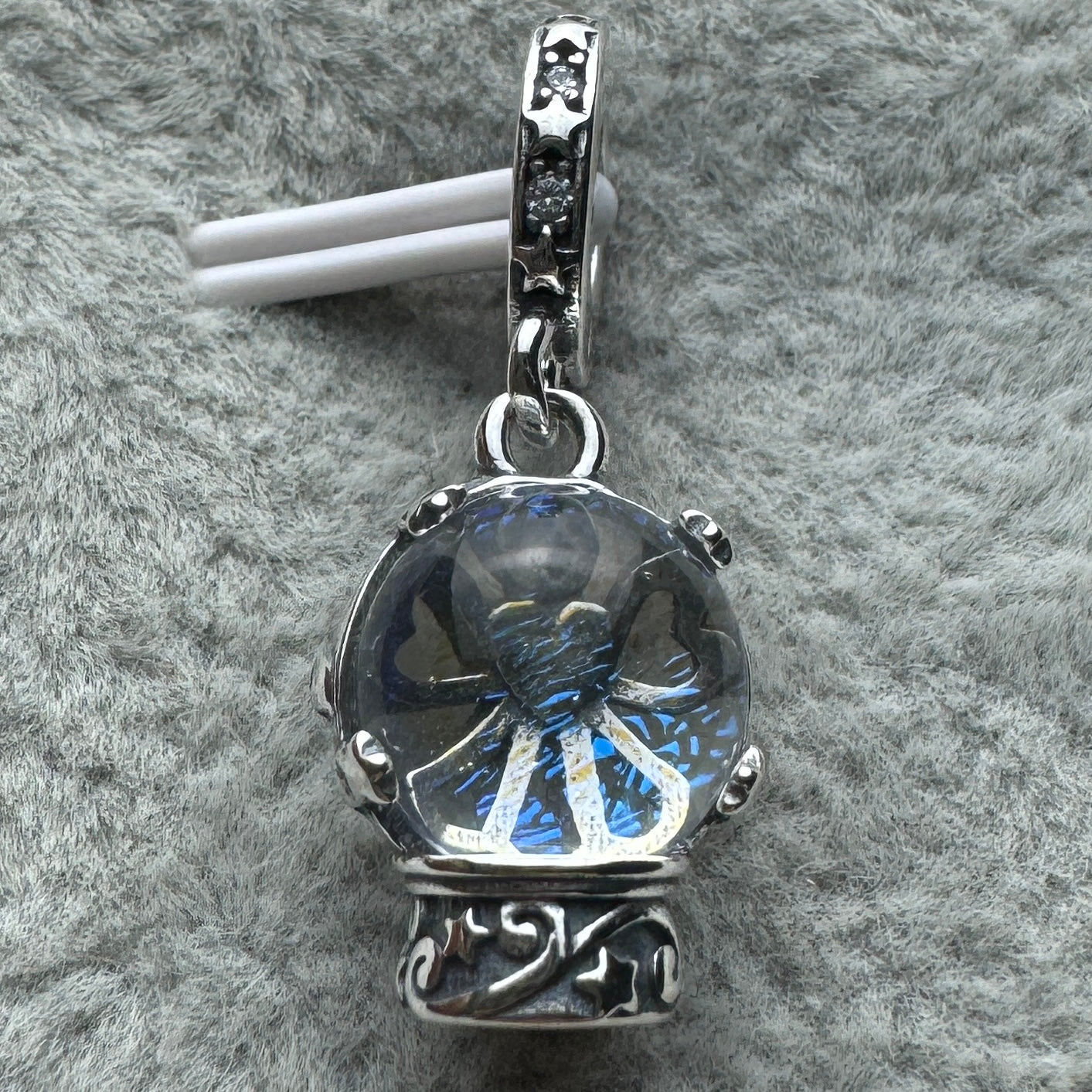 Charm Colgante Copo De Nieve Brillante De Cristal De Murano