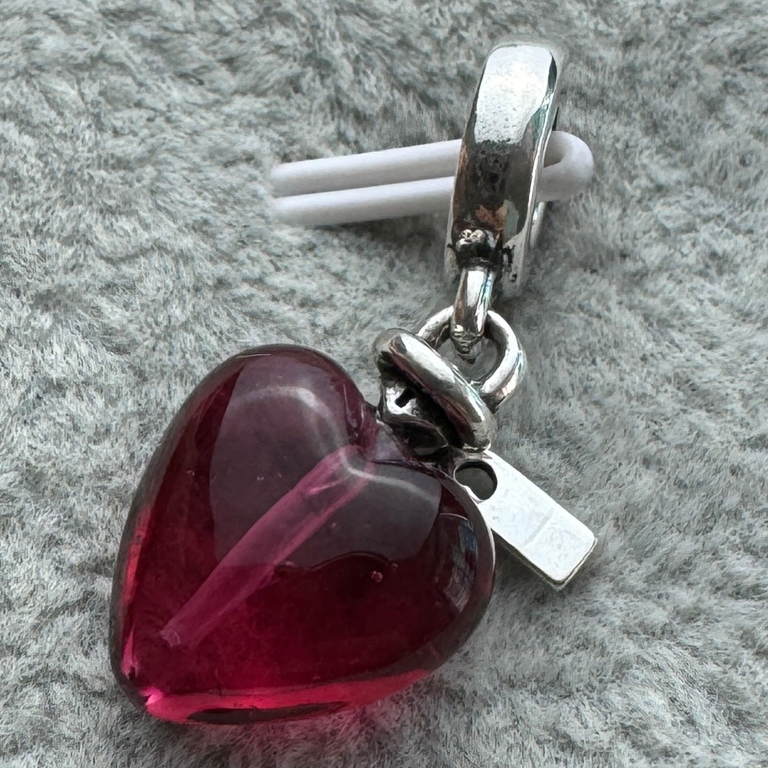 Charm Colgante De Cristal De Murano Corazón Rosa Poción De Amor