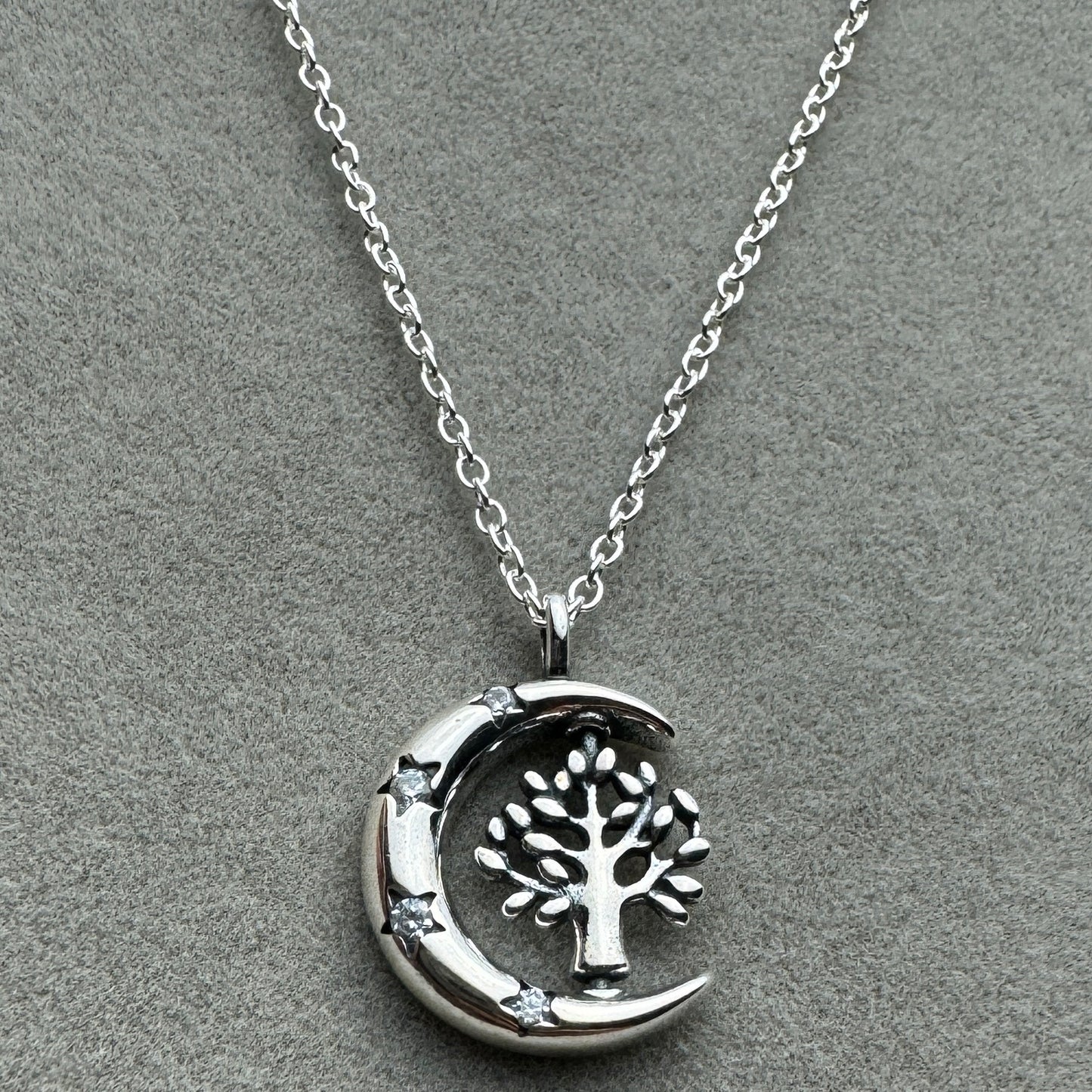 Collar Árbol De La Vida Giratorio Y Luna 50 cm (Ajustable A 45 Y 40 cm)
