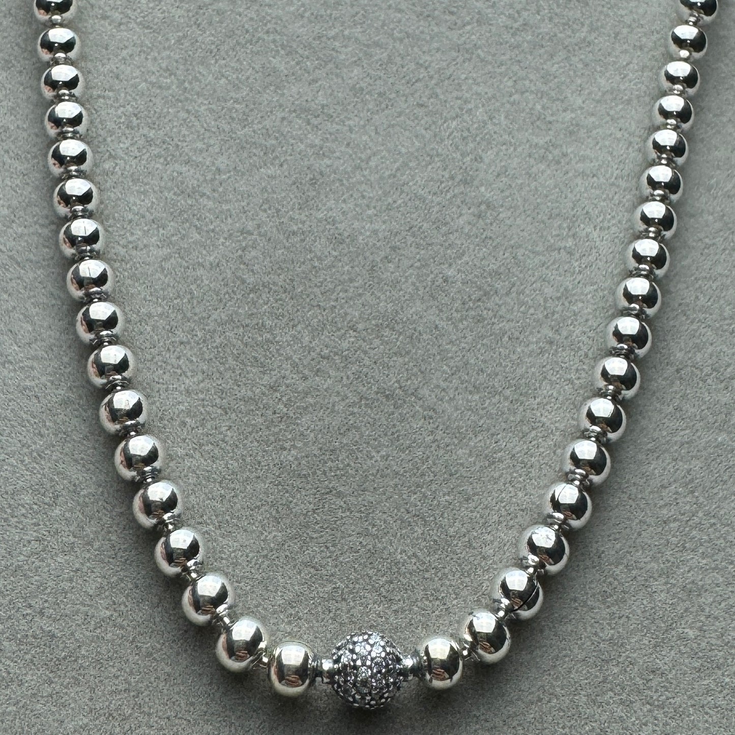 Collar Bolitas Y Pavé 45 cm