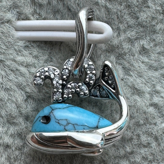 Charm Colgante Ballena Azul Turquesa Brillante