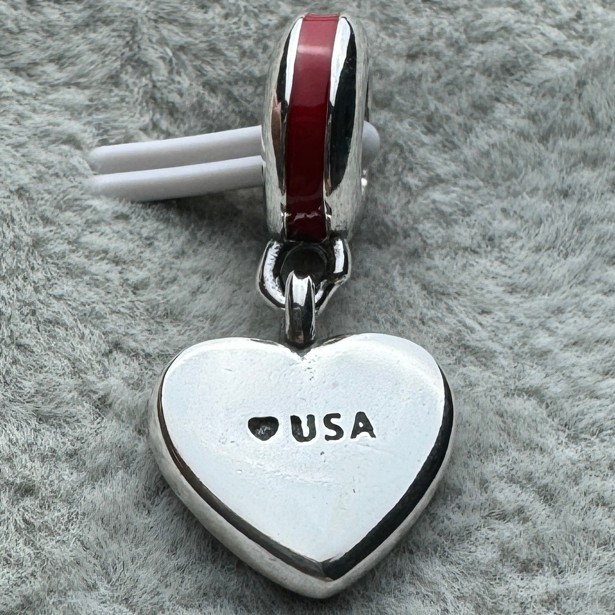 Charm Colgante Corazón Bandera De Estados Unidos