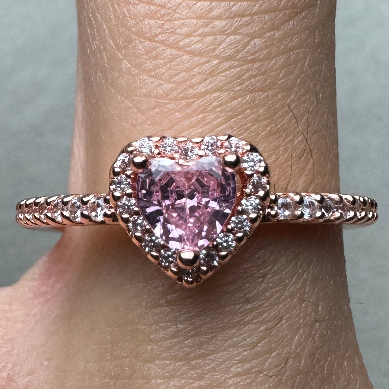 Anillo Corazón Oro Rosa Nivelado Brillante