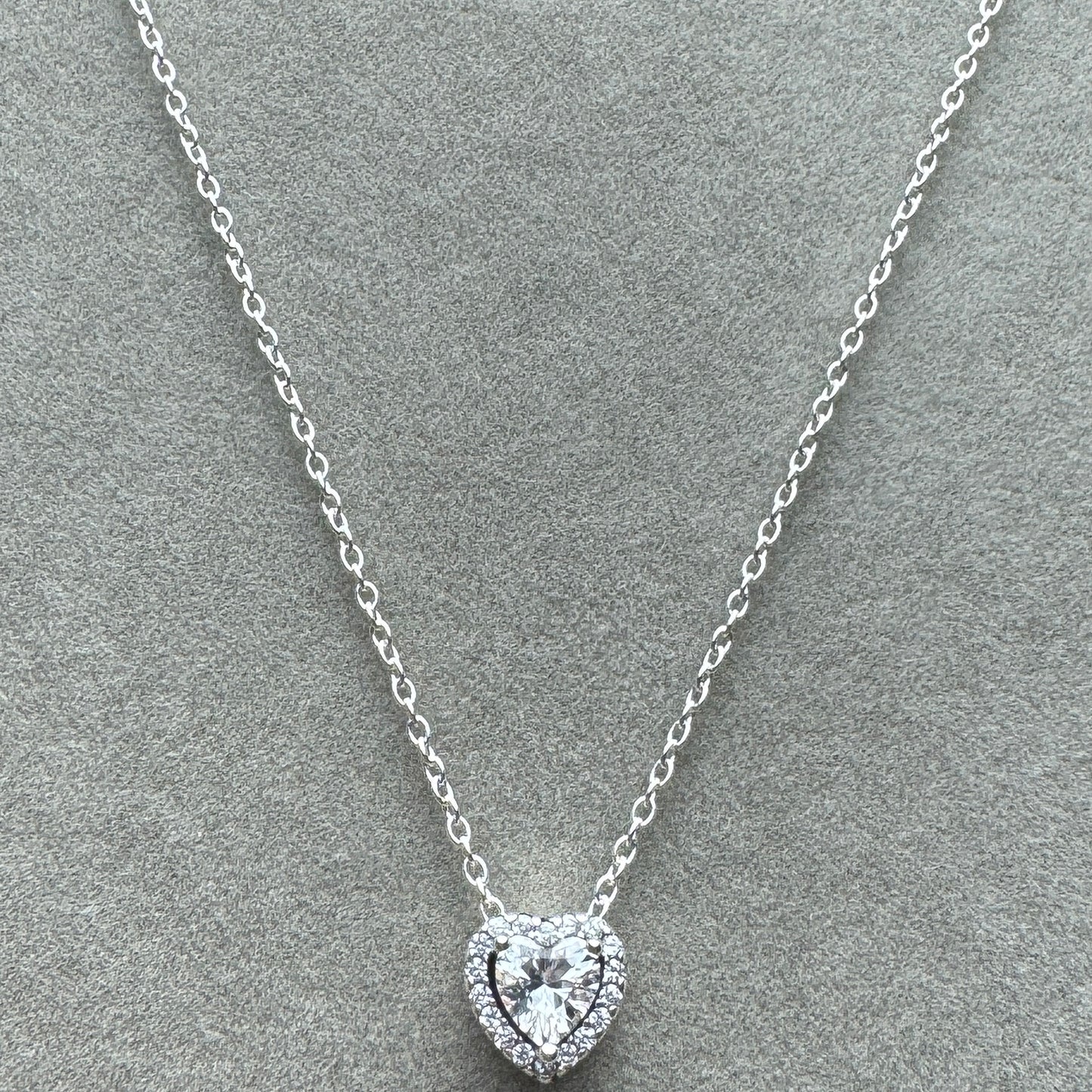 Collar Corazón Elevado Brillante 45 cm (Ajustable A 40 cm)
