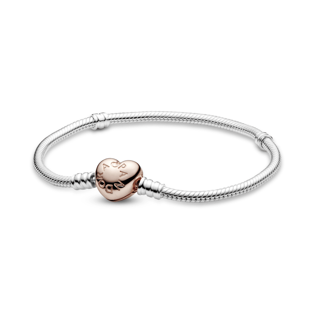 Brazalete Flexible Corazón Oro Rosa