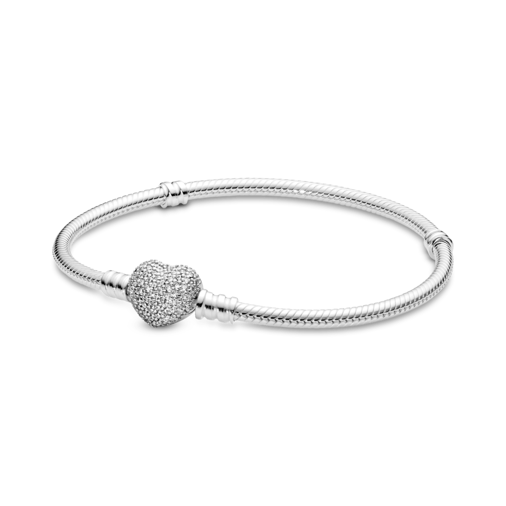 Brazalete Flexible Cierre Corazón Centelleante Pandora