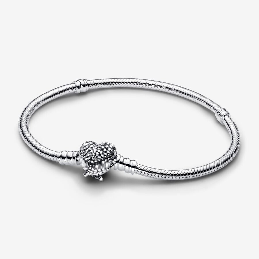 Brazalete Flexible Corazón Con Alas Pandora