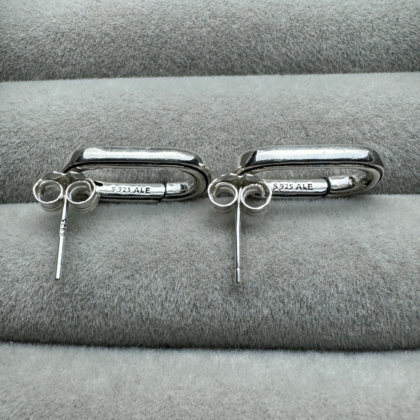 Aretes De Botón Eslabón Con Apertura