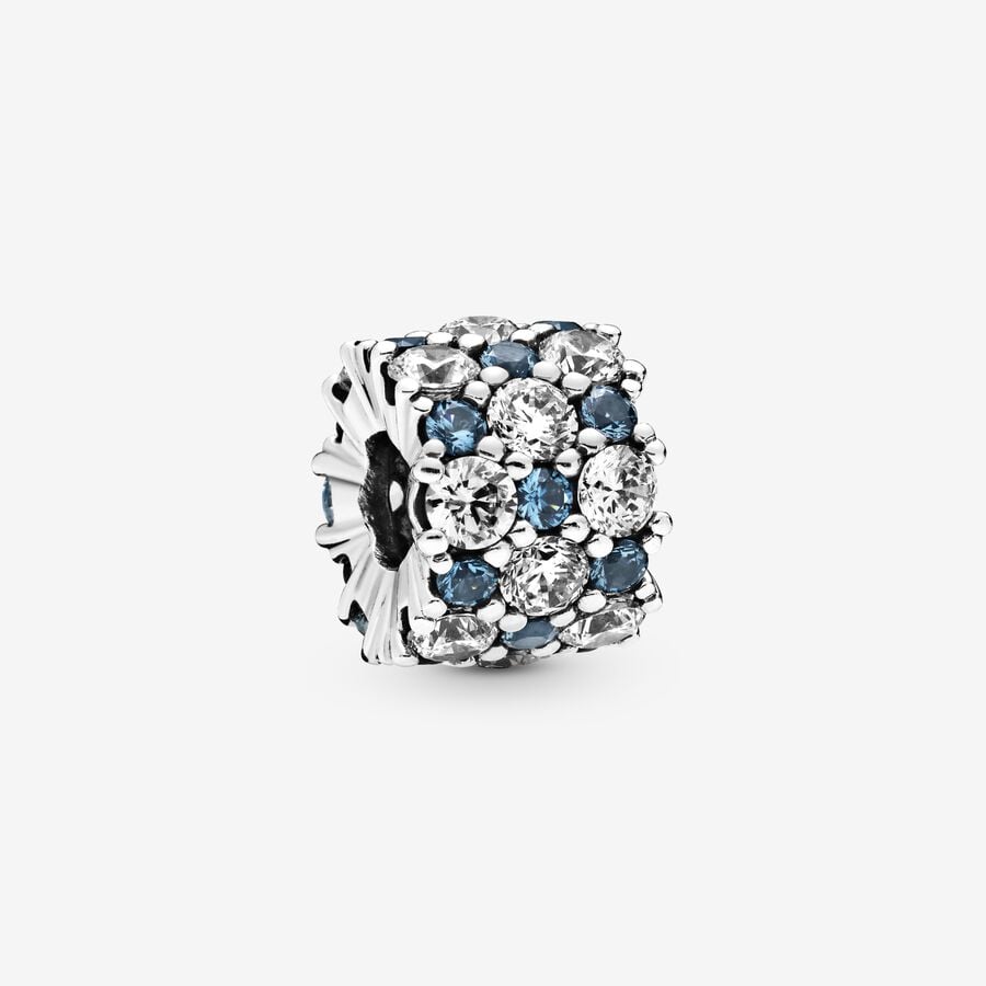 Charm Brillante Zirconias Azules Y Transparentes