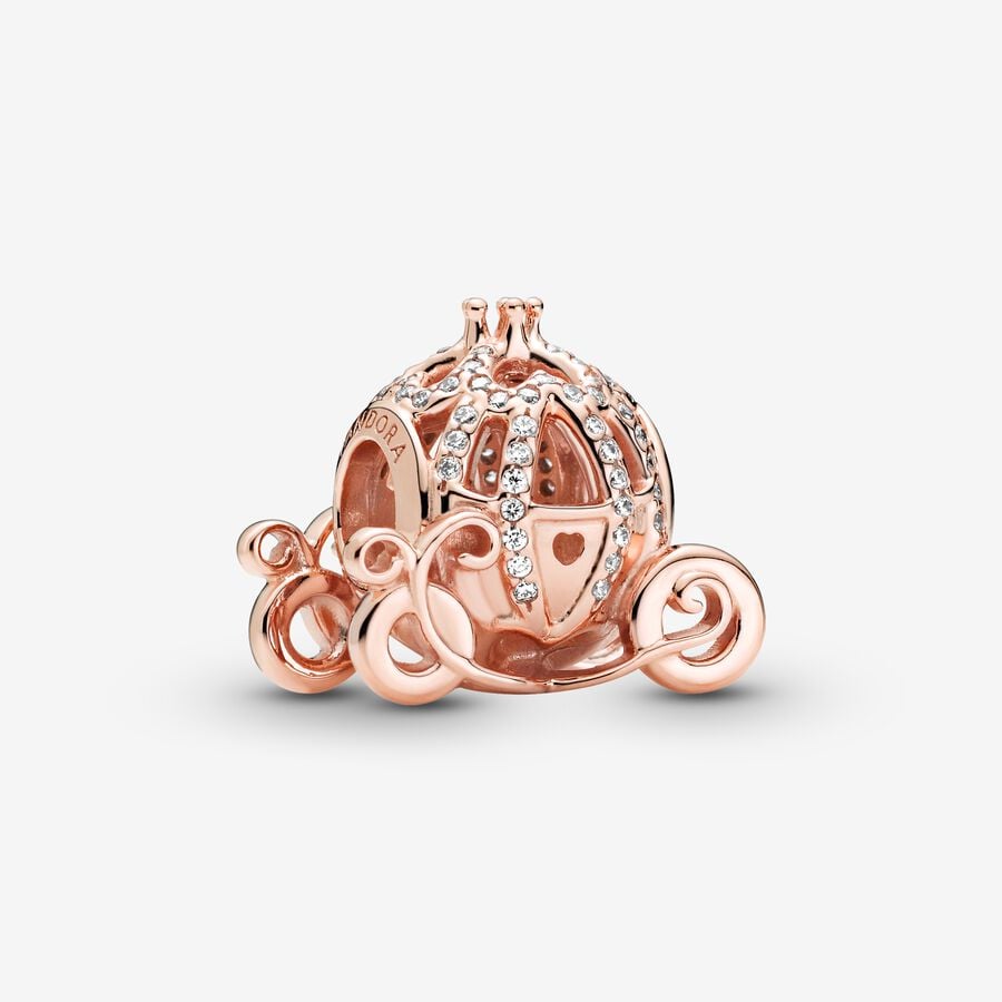 Charm Carruaje De Cenicienta Oro Rosa Disney