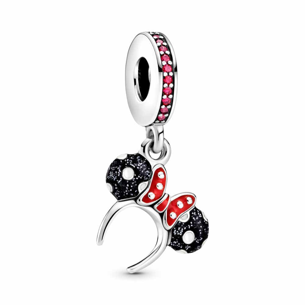 Charm Colgante Diadema Minnie Negra Y Roja Disney