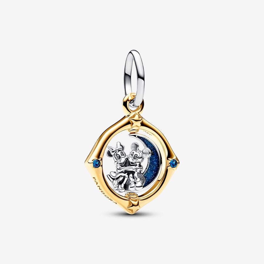 Charm Colgante Mickey y Minnie Luna Giratorio
