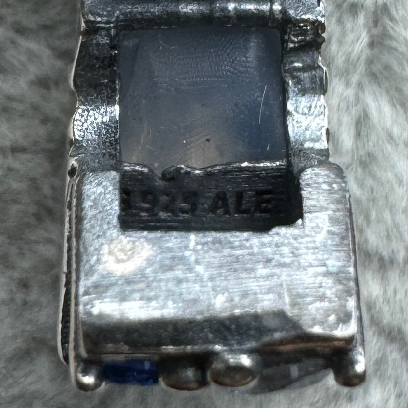 Charm Clip De Seguridad Brillante Transparente Y Azul Pandora Vista Del Interior