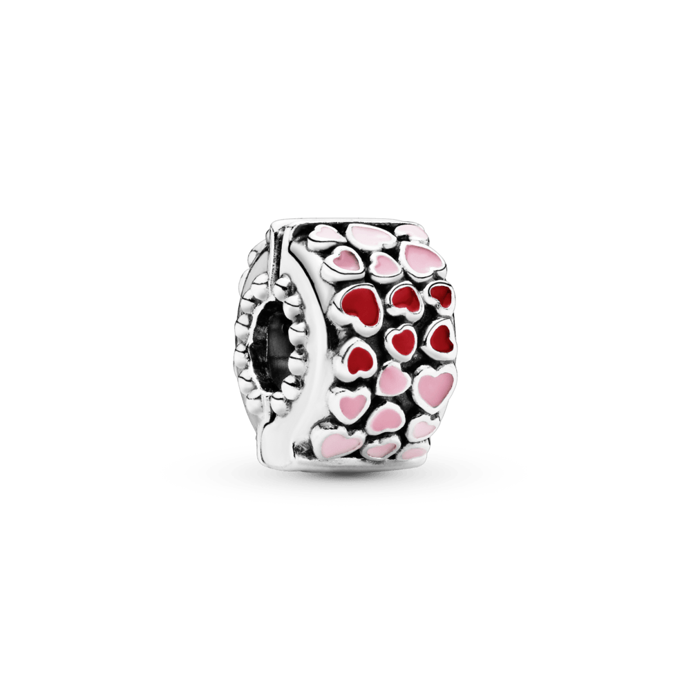 Charm Clip De Seguridad Corazones Rojos Y Rosas Pandora