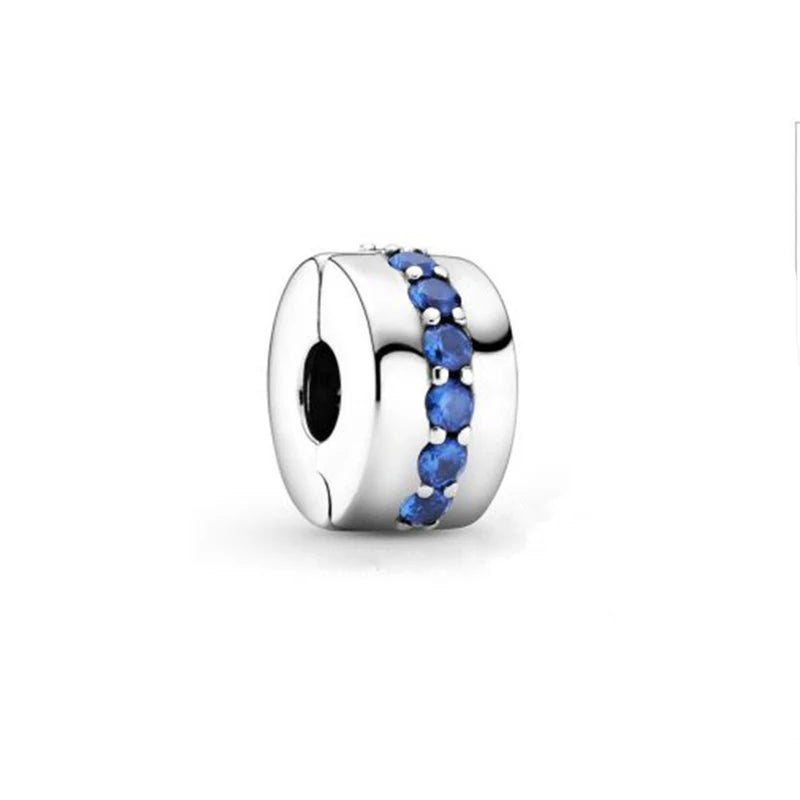 Charm Clip De Seguridad Fila Pavé Azul Pandora