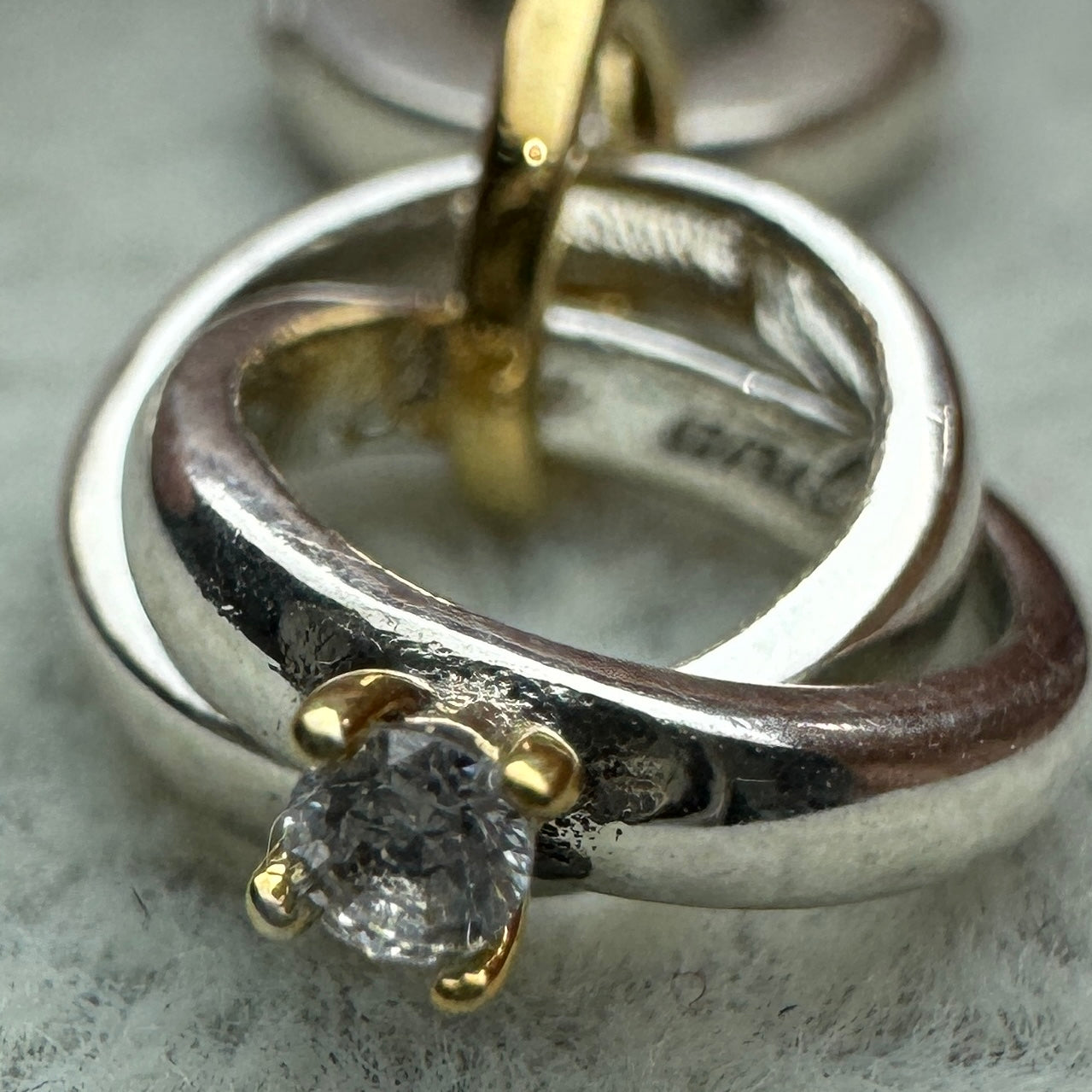 Charm Colgante Anillo En Dos Tonos Pandora Vista Del Anillo