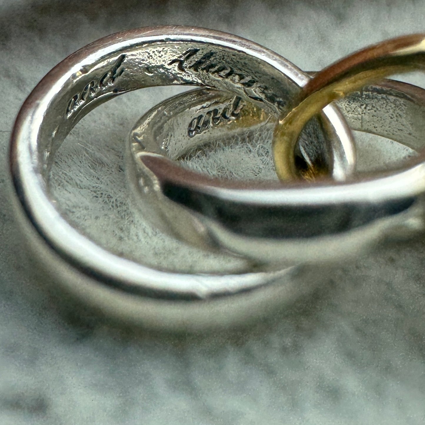 Charm Colgante Anillo En Dos Tonos Pandora Vista Grabados Interiores