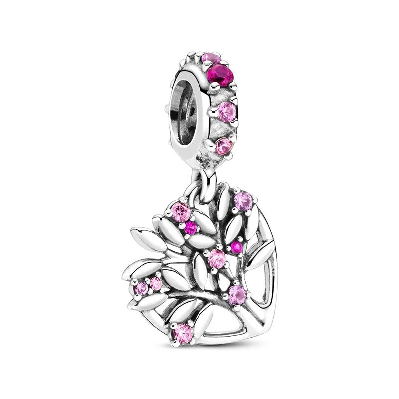 Charm Colgante Árbol Brillante Rosa Pandora