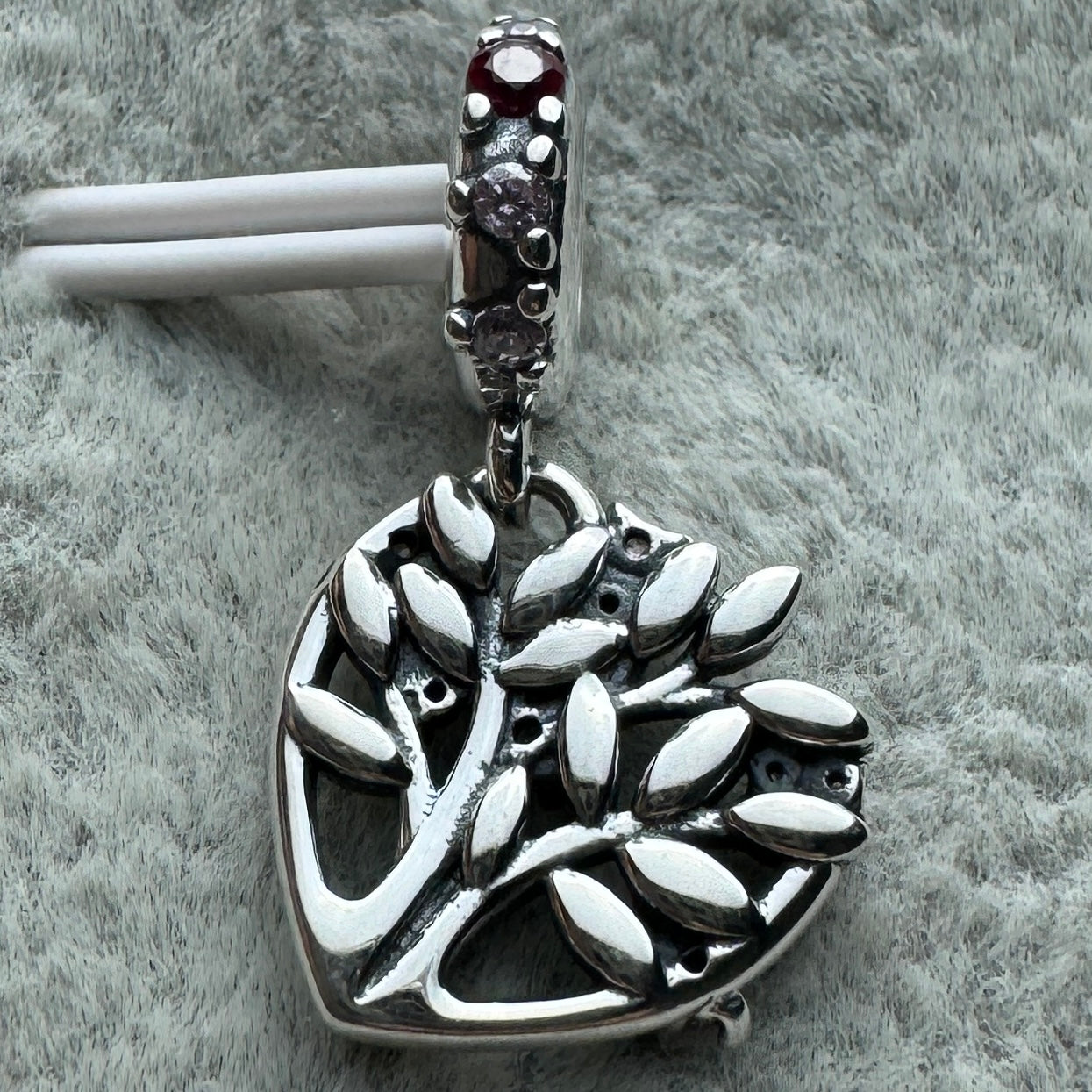 Charm Colgante Árbol Brillante Rosa Pandora Vista Desde Atrás