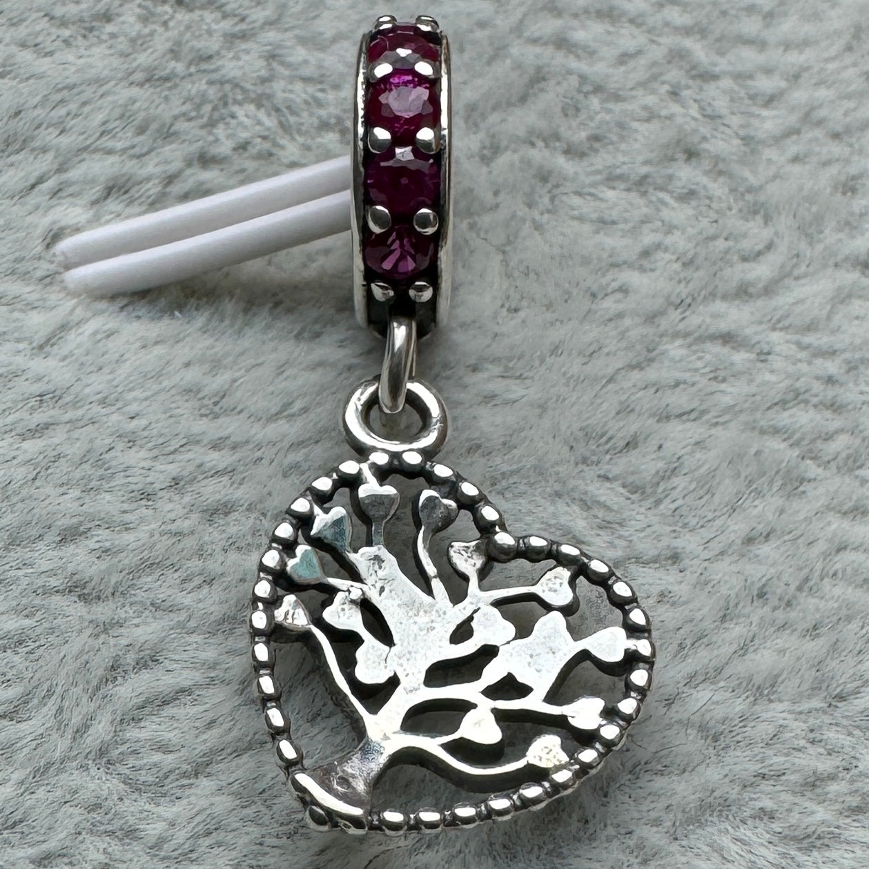 Charm Colgante Árbol De La Vida Forma De Corazón Pandora Vista Desde Atrás