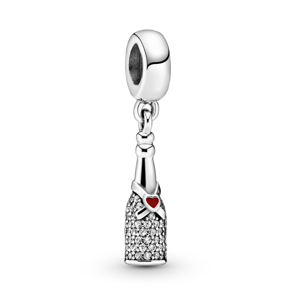 Charm Colgante Botella De Vino Burbujeante Brillante Pandora
