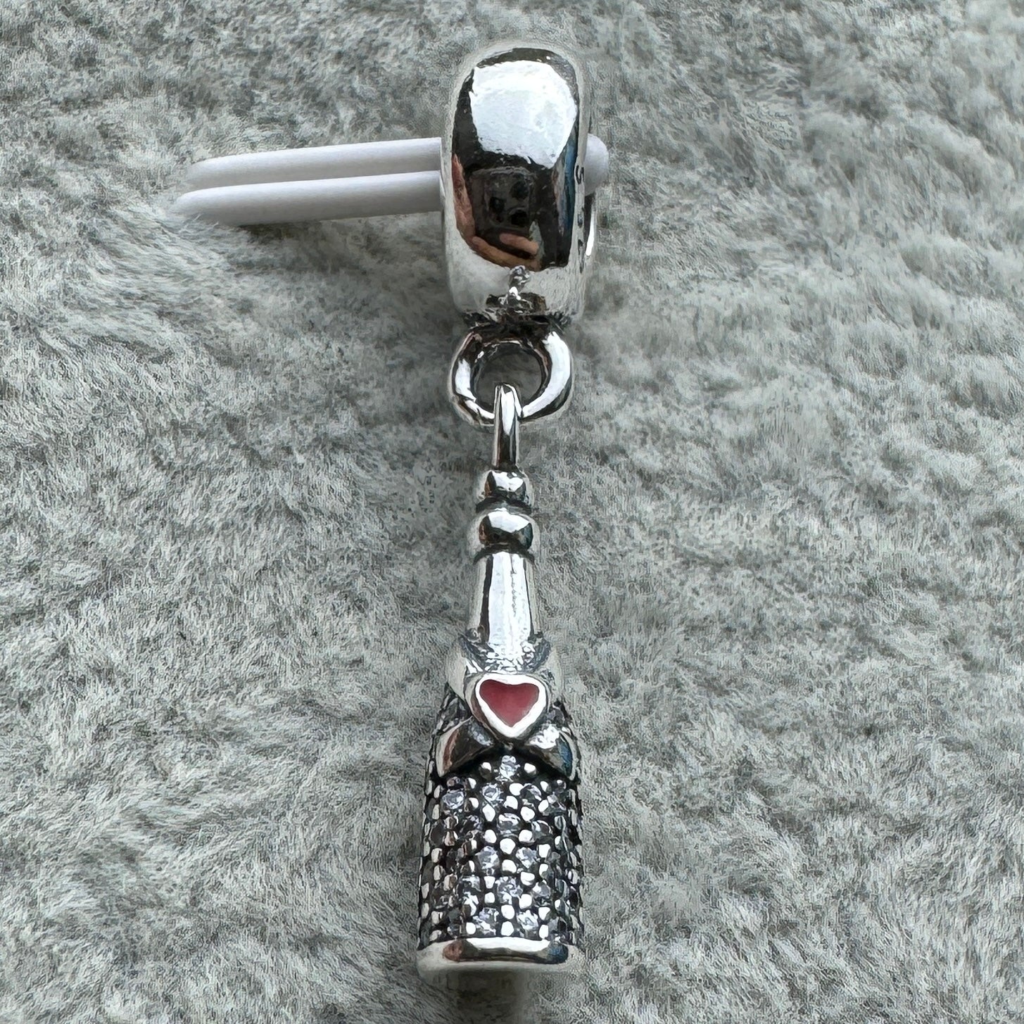 Charm Colgante Botella De Vino Burbujeante Brillante Pandora Vista Frontal