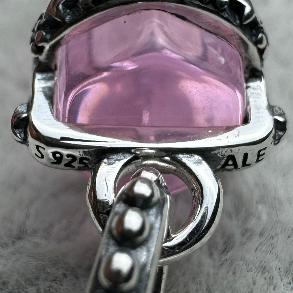 Charm Colgante Cuarzo Rosa Pandora Vista Desde Arriba