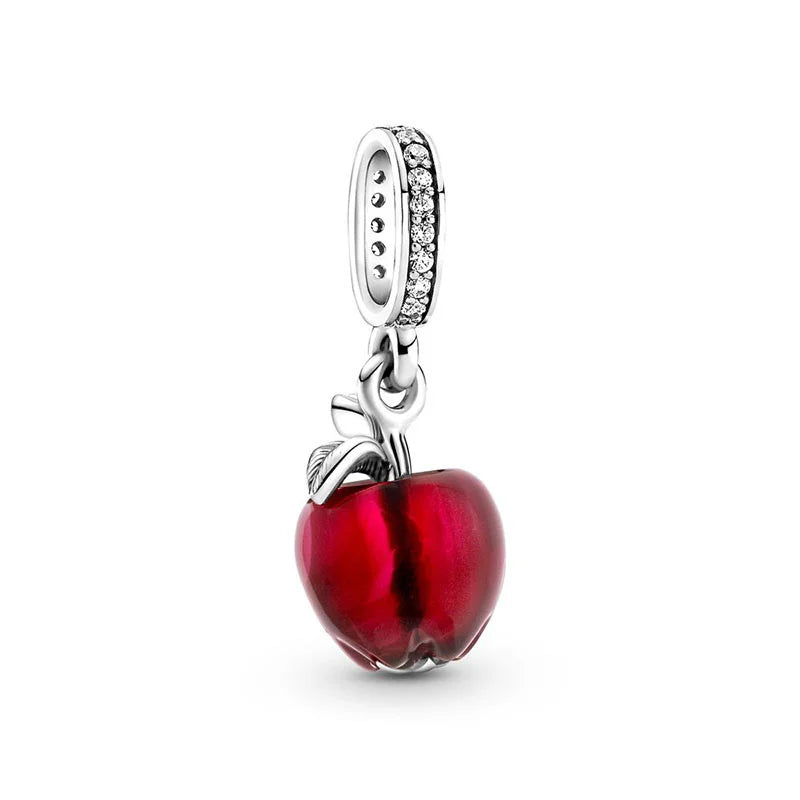 Charm Colgante Manzana Roja De Cristal De Murano Pandora