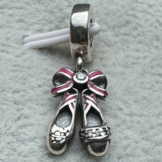 Charm Colgante Zapatillas De Ballet Bailarina Pandora Vista Frontal
