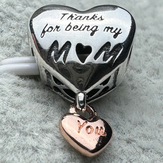 Charm Corazón Gracias Por Ser Mi Mamá Thanks For Being My Mom Pandora Vista Frontal