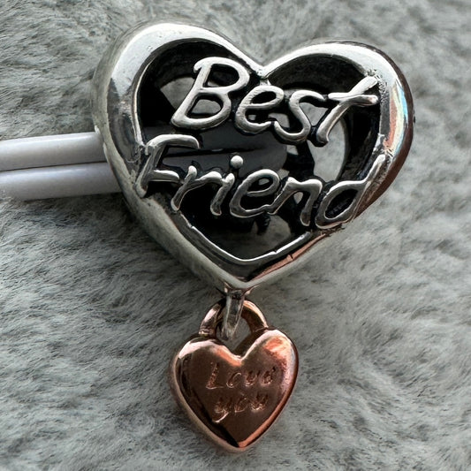 Charm Corazón Te Quiero Best Friend Mejor Amig Pandora Vista Frontal