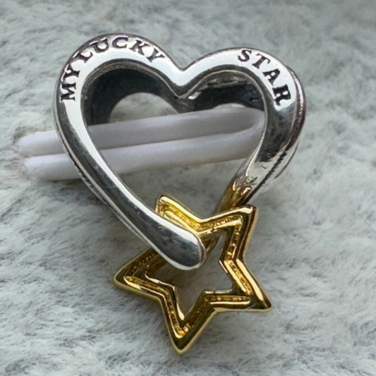 Charm Corazón Y Estrella Dorada (My Lucky Star, Mi Estrella De La Suerte) Pandora Vista Frontal