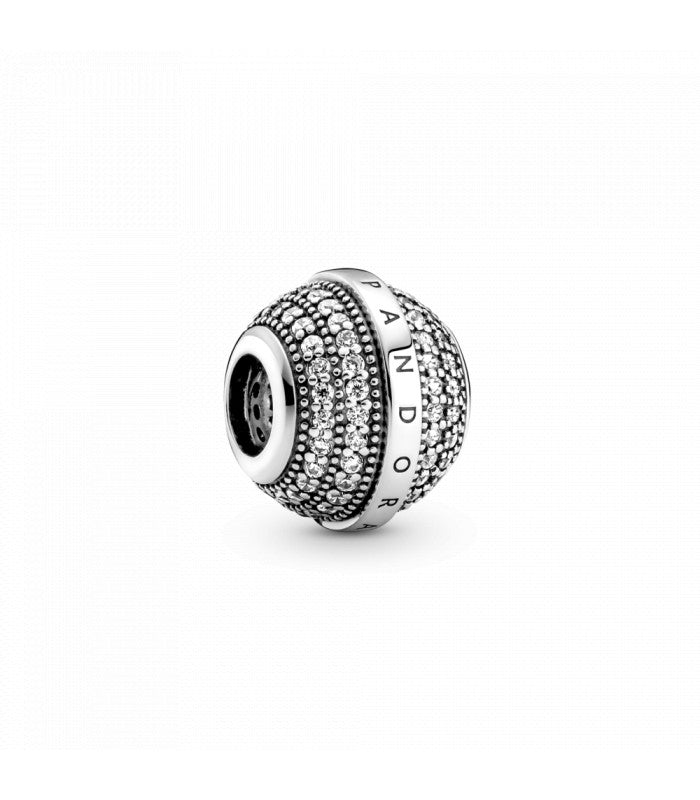 Charm Redondo Pavé Y Logotipo Pandora