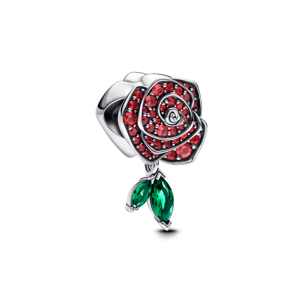 Charm Rosa Floreciendo Brillante Roja Pandora