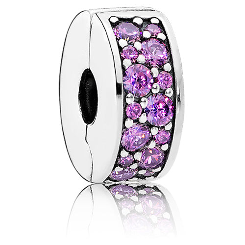 Charm Clip De Seguridad Pavé Morado