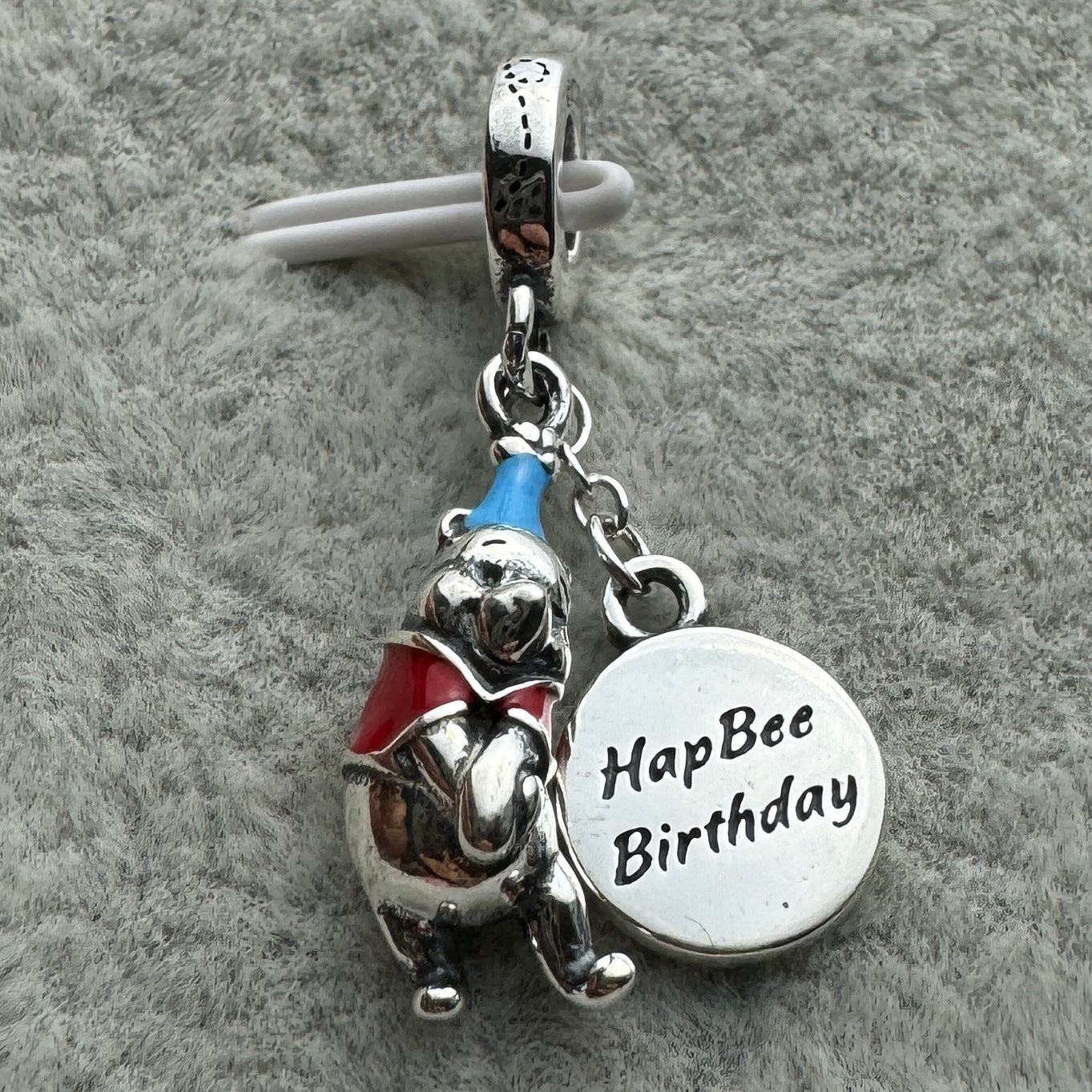 Charm Colgante Doble Winnieh Pooh Feliz Cumpleaños