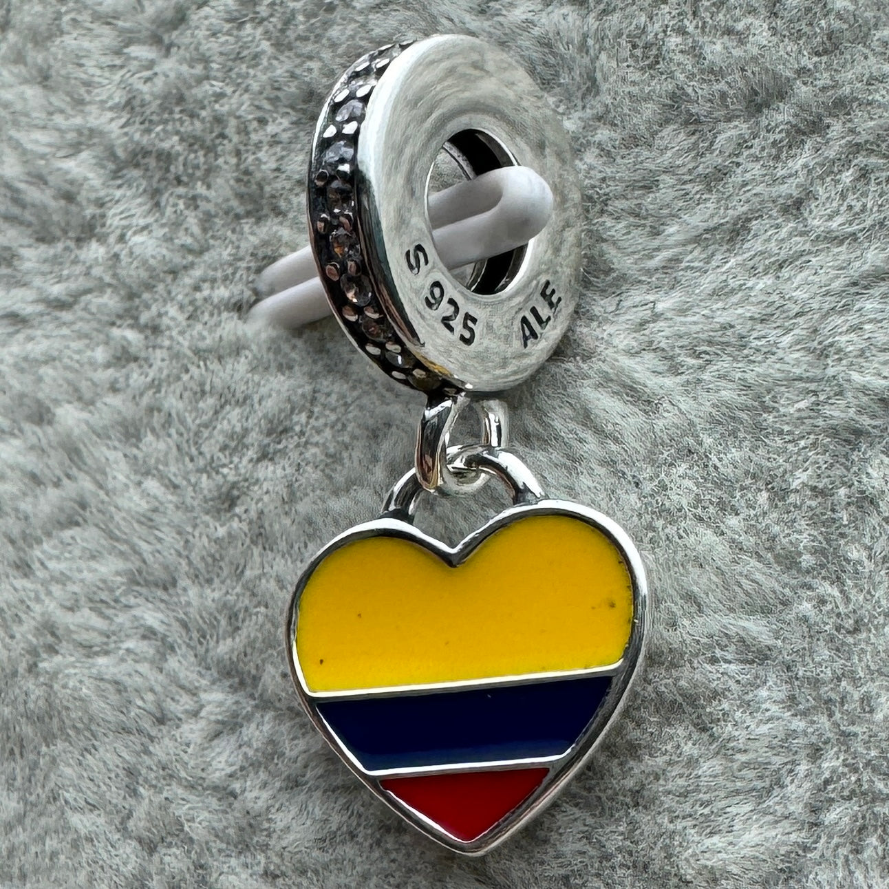 Charm Colgante Corazón Bandera De Colombia