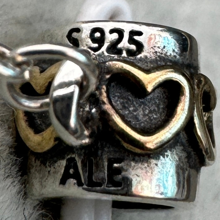 Cadena De Seguridad Corazones Dorados