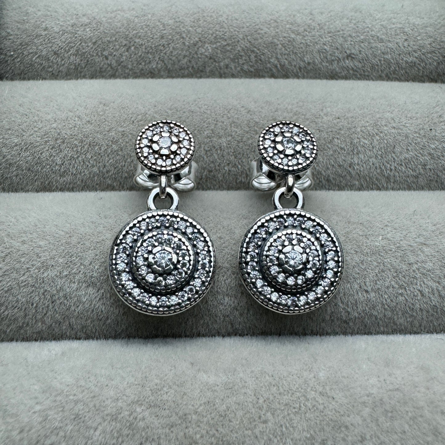 Aretes Brillantes Colgantes Circulo