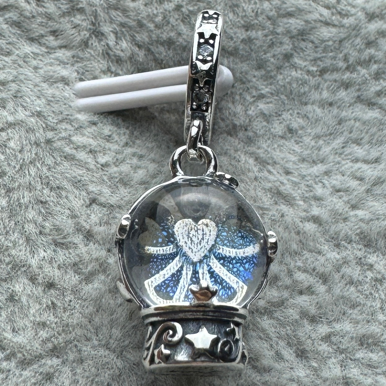 Charm Colgante Copo De Nieve Brillante De Cristal De Murano